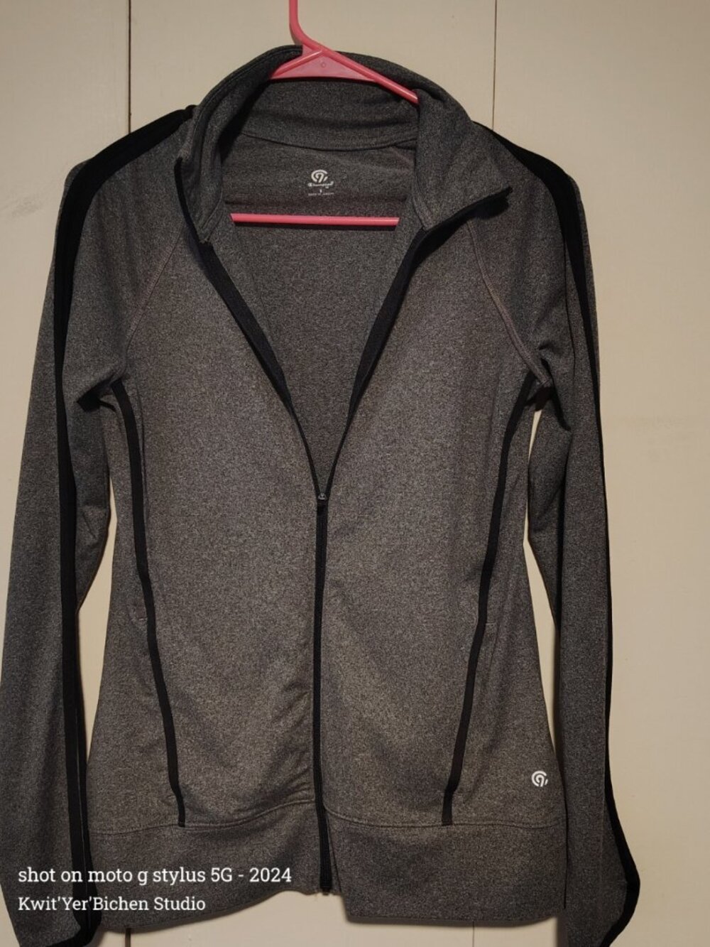 Champion Athletic Jacket Gray Zip Up SM